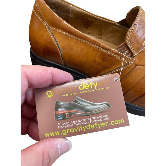 Gravity Defyer mens brown leather slip on loafers shoes SIze 8 SKU 8426 - Picture 8 of 16